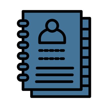 Telefon dizin satırı izole vektör simgesi kolayca değiştirilebilir ve düzenlenebilir