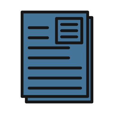 Belge satırı izole edilmiş vektör simgesi kolayca değiştirilebilir ve düzenlenebilir