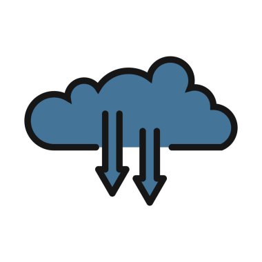 Bulut indirme, bulut ağ çizgisi izole vektör simgesi kolayca değiştirilebilir ve düzenlenebilir