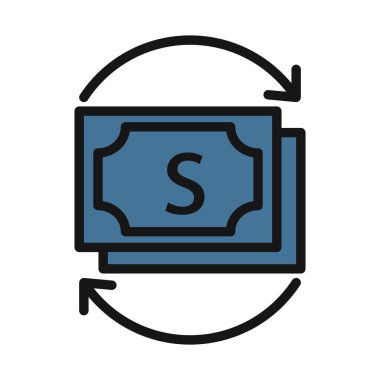 Para Değer çizgisi izole vektör simgesi kolayca değiştirilebilir ve düzenlenebilir