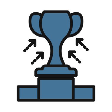 kupa, ödül satırı izole vektör simgesi kolayca değiştirilebilir ve düzenlenebilir