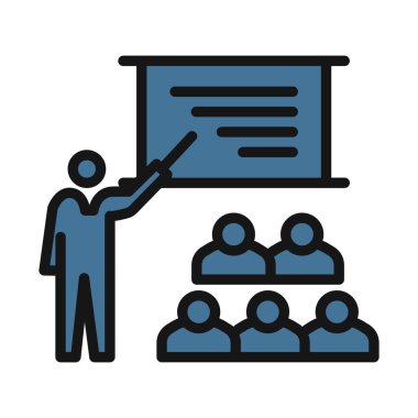 Sunum satırı izole vektör simgesi kolayca değiştirilebilir ve düzenlenebilir