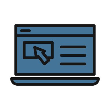 Tıklama, profil, dizüstü bilgisayar simgesi izole vektör simgesi kolayca değiştirilebilir ve düzenlenebilir