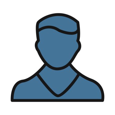 Genç çocuk, öğrenci satırı izole vektör simgesi kolayca değiştirilebilir ve düzenlenebilir