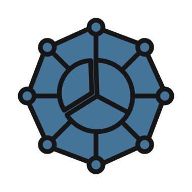 Pasta grafik hiyerarşisi, pasta çizgisi izole vektör simgesi kolayca değiştirilebilir ve düzenlenebilir