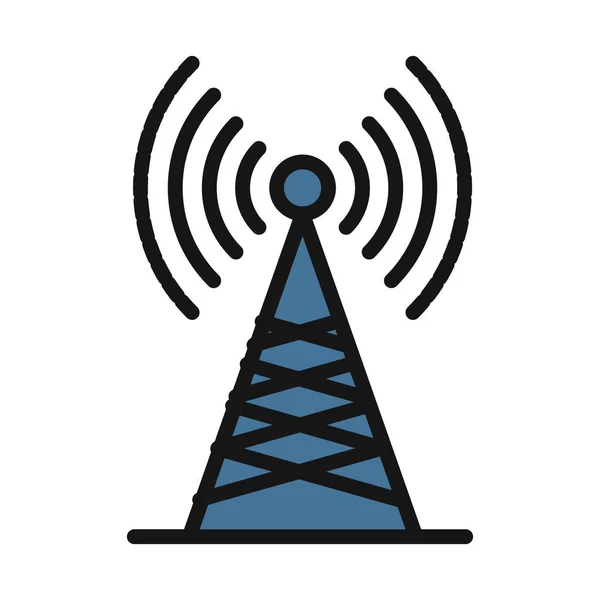 Wifi Tower Linii Izolowane Wektor Ikona Może Być Łatwo Modyfikowane — Wektor stockowy