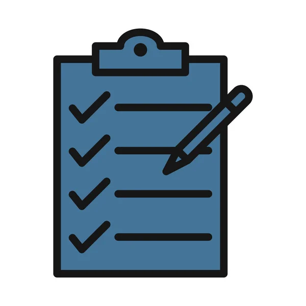 Checklist Línea Aislado Icono Vectorial Puede Ser Fácilmente Modificado Editar — Vector de stock