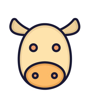 Kolayca değiştirilebilen veya düzenlenebilen İnek İzole Vektör simgesi
