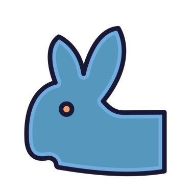 Kolayca değiştirilebilen ya da düzenlenebilen Tavşan İzole Vektör simgesi