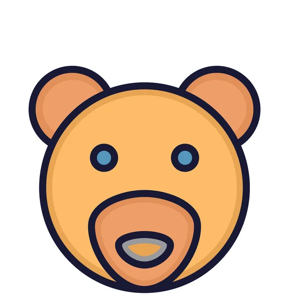 Bear Face Isolated Vector Icon Can Easily Modified Edited — Stock Vector
