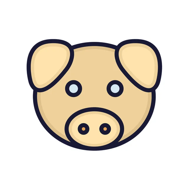 Pig Isolated Vector Icon Can Easily Modified Edited — Stock Vector