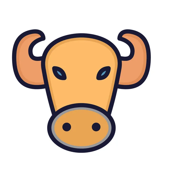 Icône Bull Isolated Vector Qui Peut Être Facilement Modifiée Modifiée — Image vectorielle