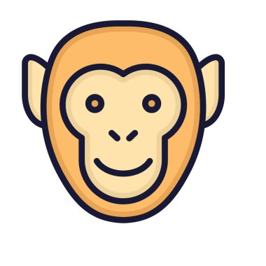 Kolayca değiştirilebilen ya da düzenlenebilen Maymun İzole Vektör simgesi