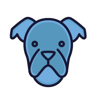 Kolayca değiştirilebilen veya düzenlenebilen Bulldog izole edilmiş Vektör simgesi