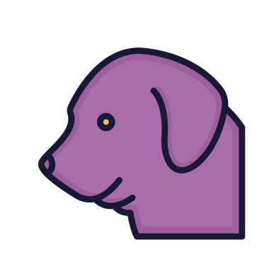 Kolayca değiştirilebilen ya da düzenlenebilen Köpek İzole Vektör simgesi