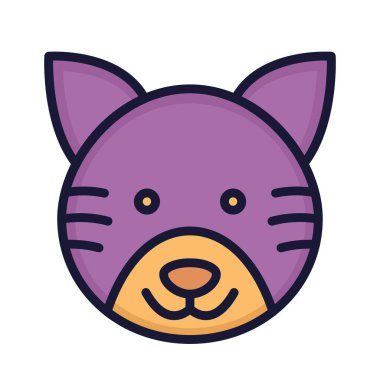 Kolayca değiştirilebilen ya da düzenlenebilen Kedi İzole Vektör simgesi