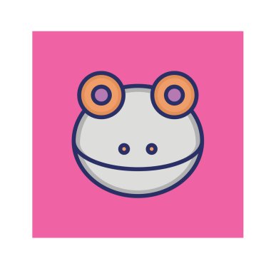 Kolayca değiştirilebilen ya da düzenlenebilen kurbağa izole edilmiş Vektör simgesi