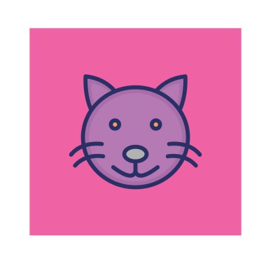 Kolayca değiştirilebilen ya da düzenlenebilen Kedi İzole Vektör simgesi
