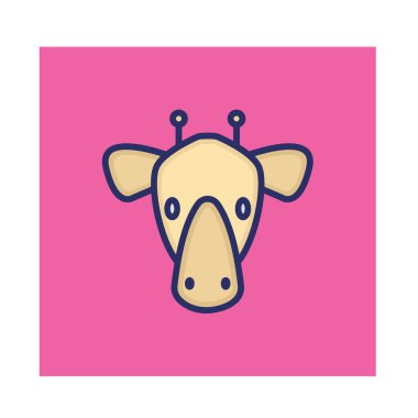 Zürafa İzole Vektör simgesi Kolayca değiştirilebilir veya düzenlenebilir