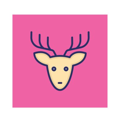 Kolayca değiştirilebilen ya da düzenlenebilen ren geyiği izole edilmiş Vektör simgesi