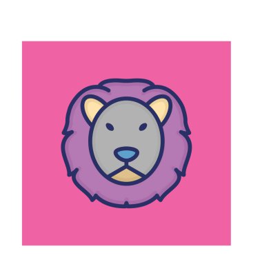 Kolayca değiştirilebilen ya da düzenlenebilen Aslan İzole Vektör simgesi