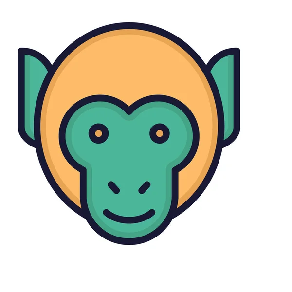 Monkey Isolated Vector Icon Can Easily Modified Edited — Stock Vector