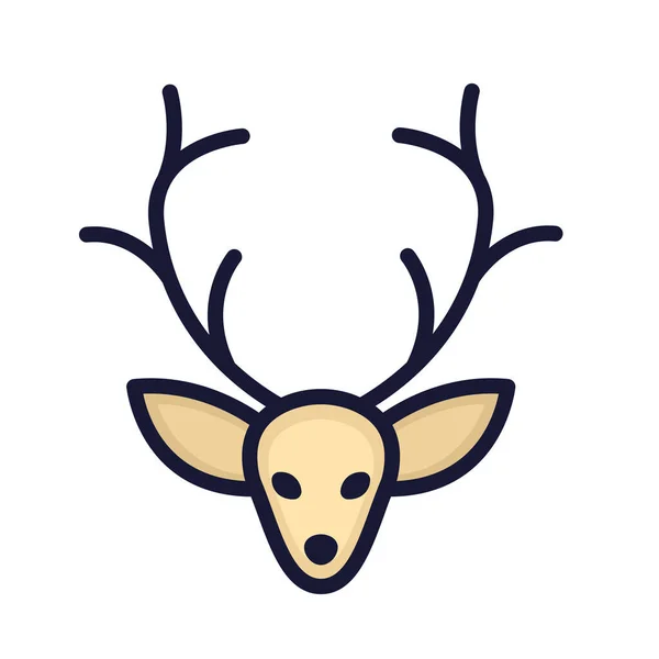 Reindeer Isolated Vector Icon Can Easily Modified Edited — Stock Vector