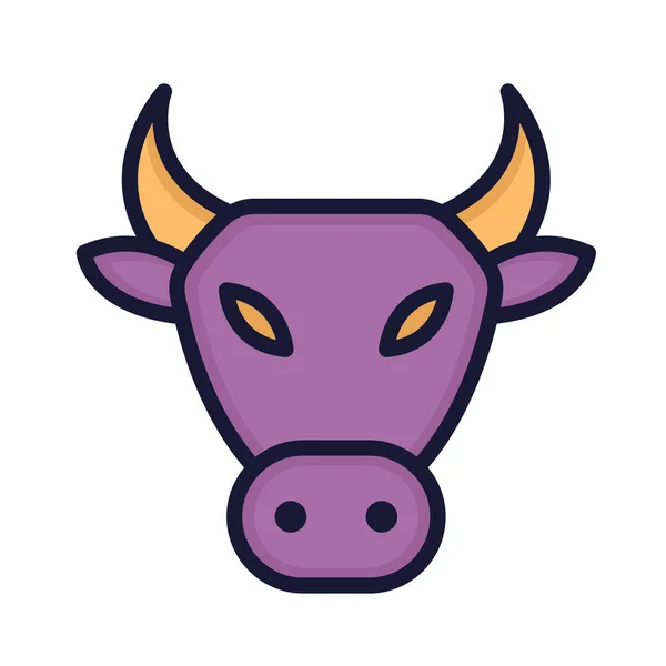 Vaca Icono Vector Aislado Que Puede Modificar Editar Fácilmente — Vector de stock