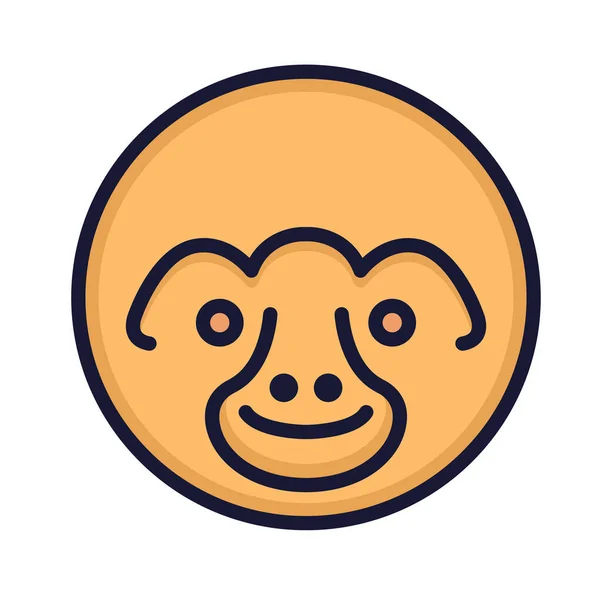 Chimpanzee Isolated Vector Icon Can Easily Modified Edited — Stock Vector