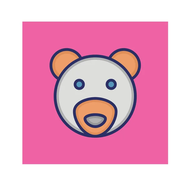 Bear Face Isolated Vector Icoon Dat Eenvoudig Kan Worden Aangepast — Stockvector