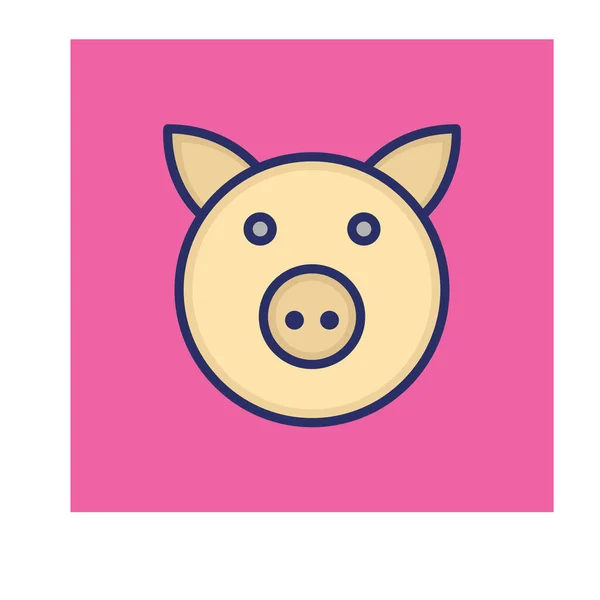 Pig Isolated Vector Icon Can Easily Modified Edited — Stock Vector