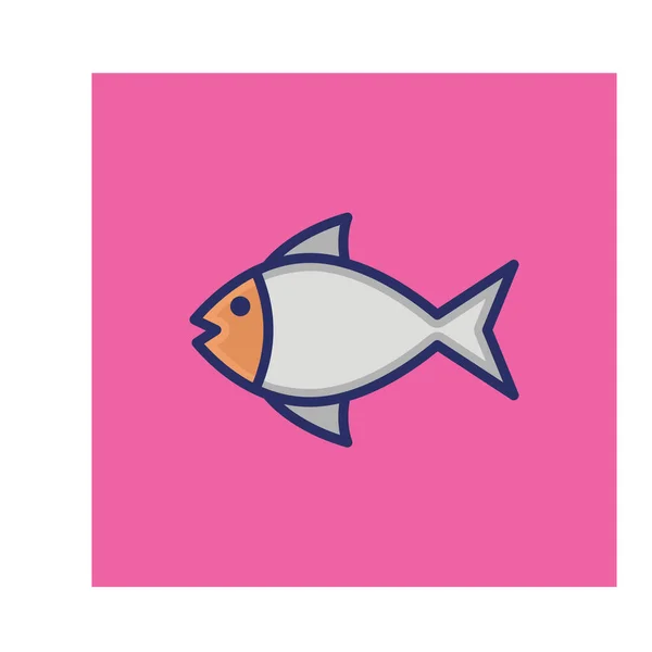Isolato Pesce Icona Vettoriale Che Può Essere Facilmente Modificato Modificato — Vettoriale Stock