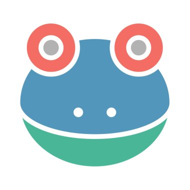 Kolayca değiştirilebilen ya da düzenlenebilen kurbağa izole edilmiş Vektör simgesi