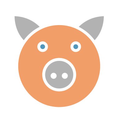 Kolayca değiştirilebilen ya da düzenlenebilen domuz izole edilmiş vektör simgesi