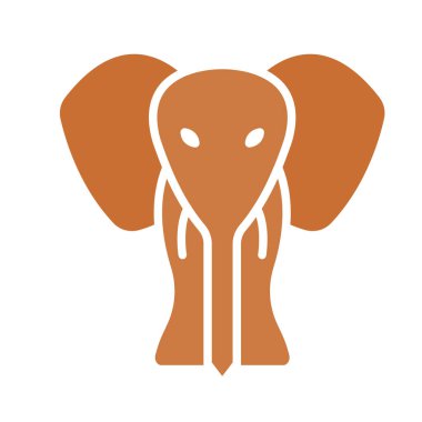 Kolayca değiştirilebilen ya da düzenlenebilen fil izole edilmiş Vektör simgesi