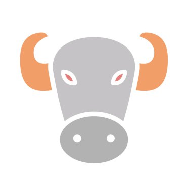 Kolayca değiştirilebilen veya düzenlenebilen izole edilmiş boğa vektör simgesi