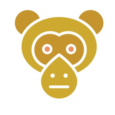 Kolayca değiştirilebilen ya da düzenlenebilen Maymun İzole Vektör simgesi