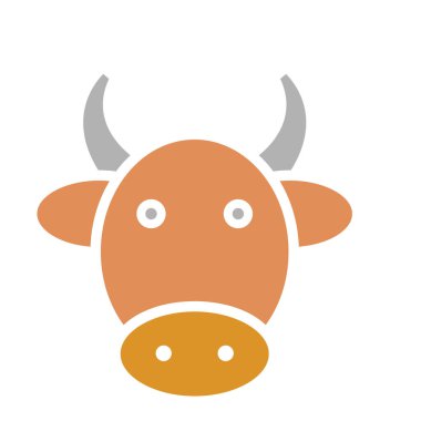 Kolayca değiştirilebilen veya düzenlenebilen İnek İzole Vektör simgesi