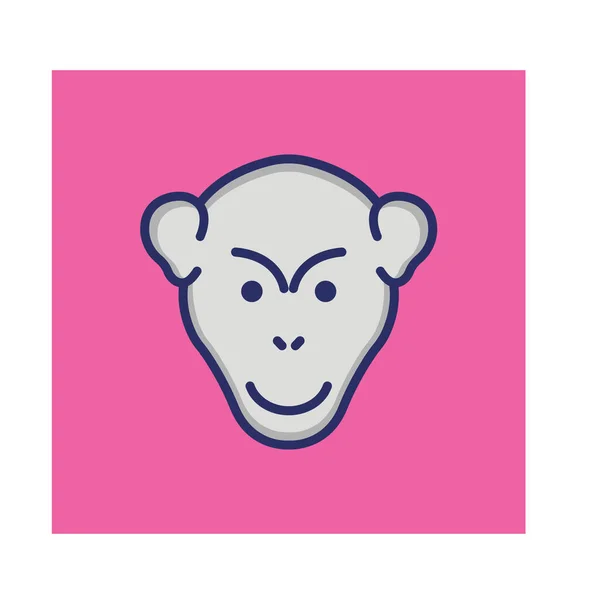 Gorilla隔离向量图标 可以很容易地修改或编辑 — 图库矢量图片