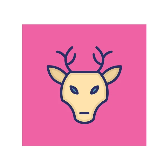 Deer Isolated Vector Icon Can Easily Modified Edited — Stock Vector