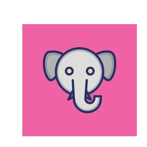 Ikon Vektor Terisolasi Gajah Yang Dapat Dengan Mudah Diubah Atau - Stok Vektor