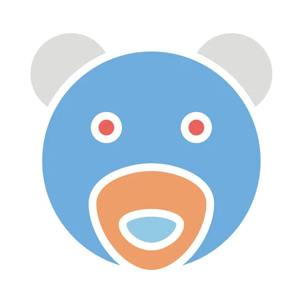 Bear Face Isolated Vector Icon Can Easily Modified Edited — Stockový vektor