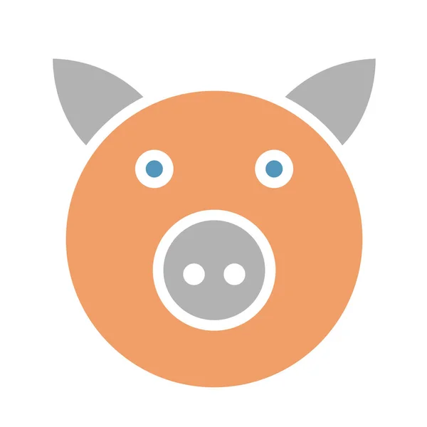 猪隔离向量图标 易于修改或编辑 — 图库矢量图片