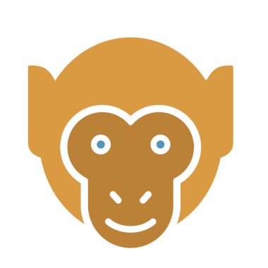 Kolayca değiştirilebilen ya da düzenlenebilen Maymun İzole Vektör simgesi