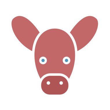 Kolayca değiştirilebilen veya düzenlenebilen İnek İzole Vektör simgesi