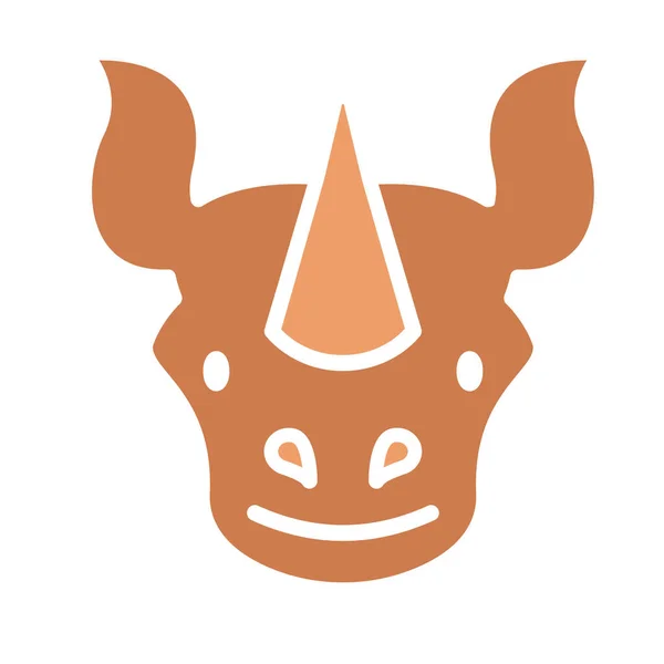 Icône Vectorielle Isolée Rhinoceros Qui Peut Être Facilement Modifiée Modifiée — Image vectorielle