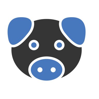 Kolayca değiştirilebilen ya da düzenlenebilen domuz izole edilmiş vektör simgesi