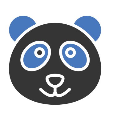 Kolayca değiştirilebilen ya da düzenlenebilen panda izole edilmiş vektör simgesi