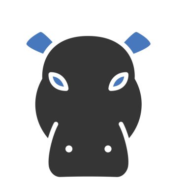 Hippopotamus izole edilmiş Vektör simgesi kolayca değiştirilebilir ya da düzenlenebilir