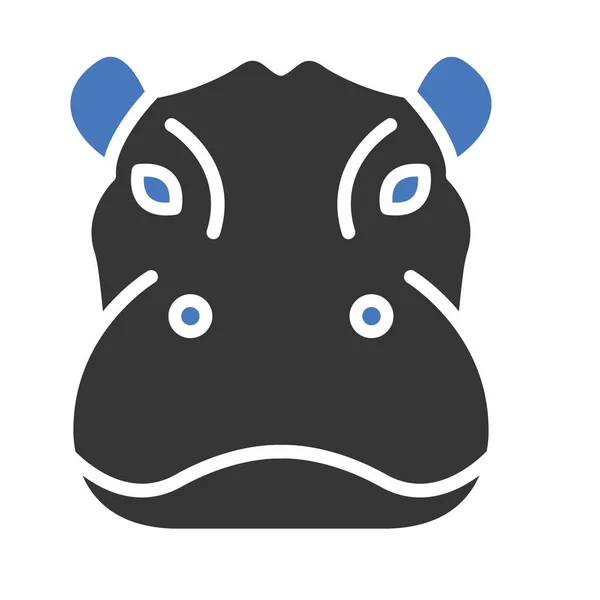Hippopotamus Icono Vector Aislado Que Puede Modificar Editar Fácilmente — Archivo Imágenes Vectoriales